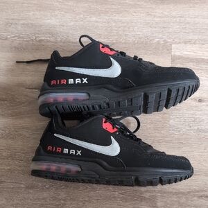 Nike Air Max Black and Silver Sneakers With Red Accents